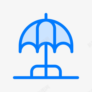 雨伞雨伞花园8蓝色图标图标