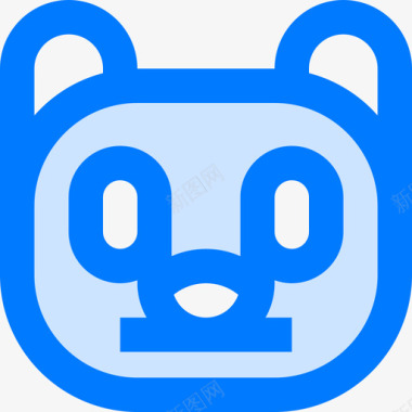 熊猫野生动物2蓝色图标图标