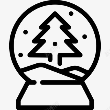 雪球圣诞节装饰图标图标