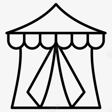 五彩热气球马戏团帐篷营地帐篷图标图标