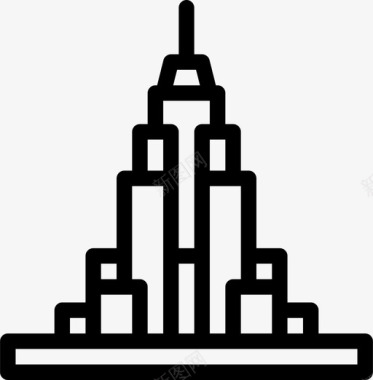 美国地标城市大厦图标图标