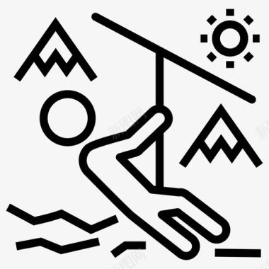 滑索探险游乐园图标图标