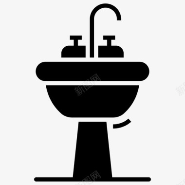 洗碗盆洗脸盆水龙头碗图标图标