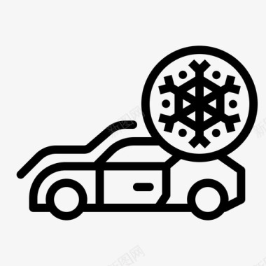 汽车空调冷冻雪花图标图标