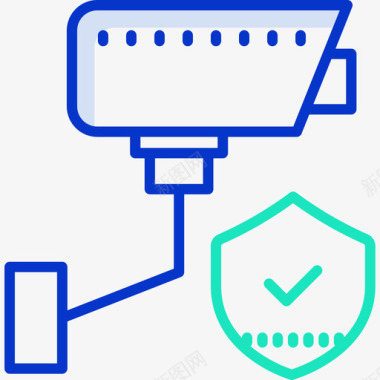 监控矢量图监控安全116轮廓颜色图标图标