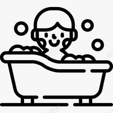洗澡婴儿100直系图标图标