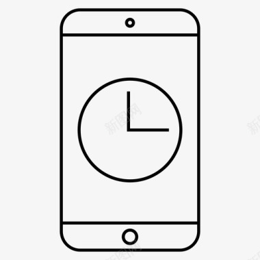 手机时间时钟手机图标图标