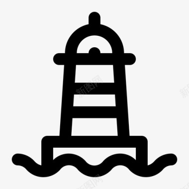 灯塔建筑海洋图标图标
