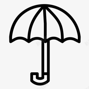 雨伞防护雨水图标图标