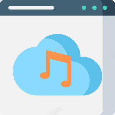 音乐数字服务11扁平图标图标
