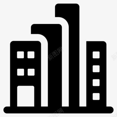摩天大楼建筑地产图标图标