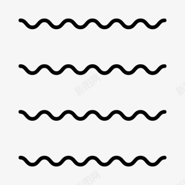 水纹波浪摇摆的线条图案笔划图标图标