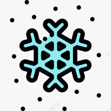 雪花状雪花自然69线形颜色图标图标