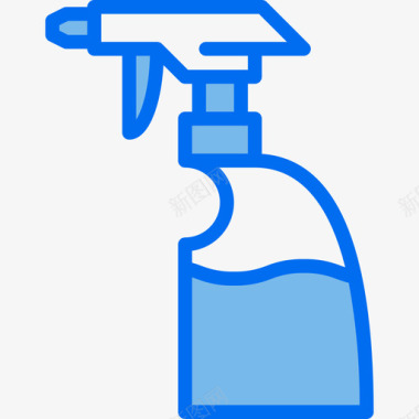 玻璃清洁剂清洁设备2蓝色图标图标