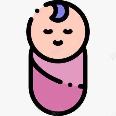 婴儿母亲节20线性颜色图标图标