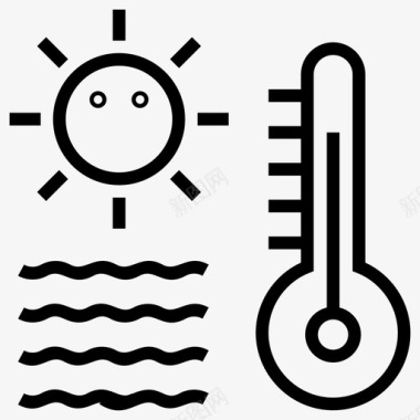 季节炎热天气高温夏季季节图标图标