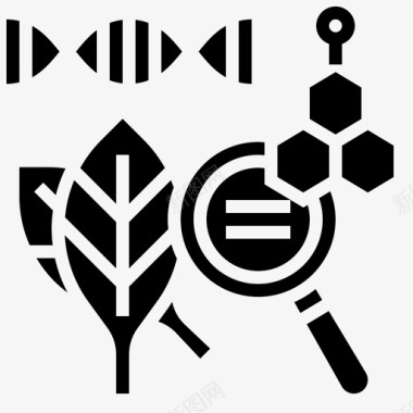 植物水墨画植物生物学dna研究图标图标