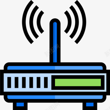 办公空间Wifi办公供应商4线性颜色图标图标