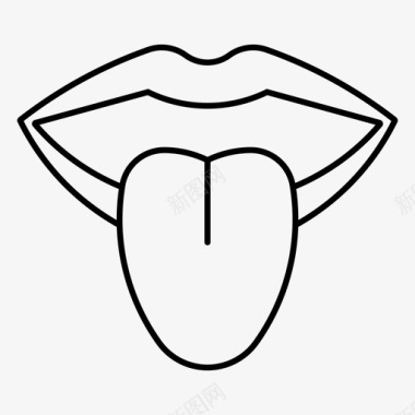 吐舌头解剖学嘴唇图标图标