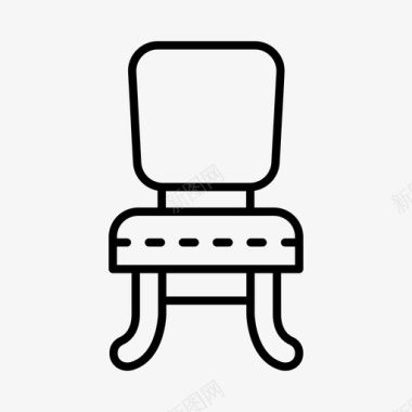 复古花插椅子古董传家宝图标图标