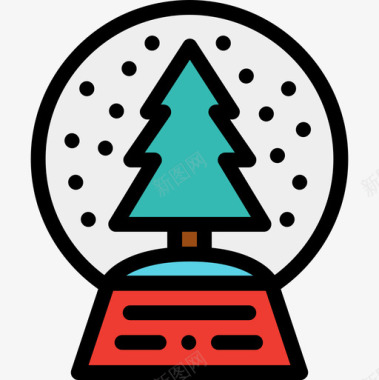 雪球圣诞141线性颜色图标图标