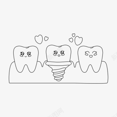 牙齿护理海报牙齿牙齿护理牙齿植入图标图标