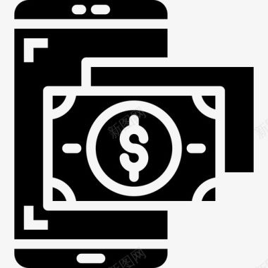 手机抖音应用钱智能手机应用程序5填充图标图标