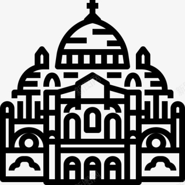 巴黎圣城建筑教堂图标图标
