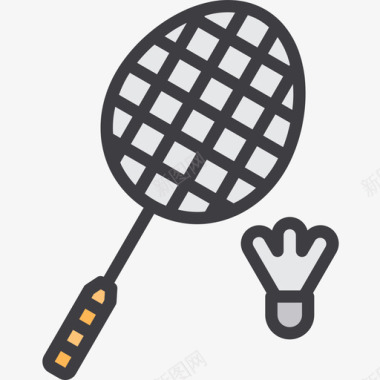 羽毛球运动64线颜色图标图标