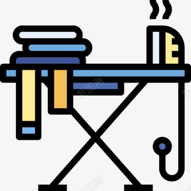 颜色变化熨衣板洗衣房23线性颜色图标图标