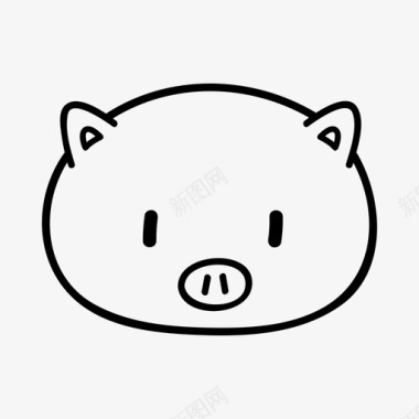 小猪动物赤壁图标图标