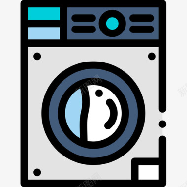洗衣图标洗衣机电子45线性颜色图标图标