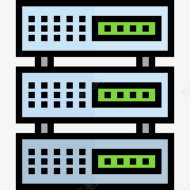 服务器服务器办公供应商4线性颜色图标图标
