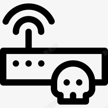 网络图标免抠png图片路由器网络犯罪线性图标图标