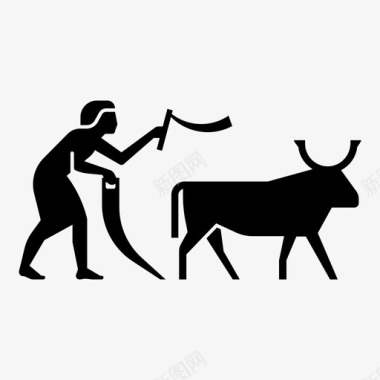 农业古代埃及图标图标