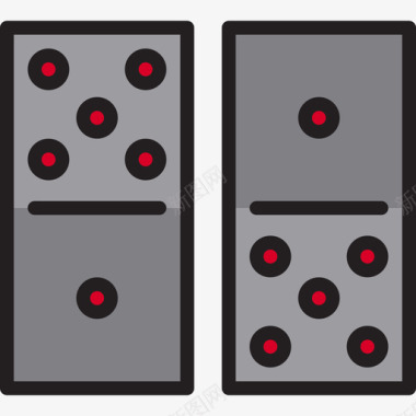 弹簧的玩具多米诺骨牌玩具9线性颜色图标图标