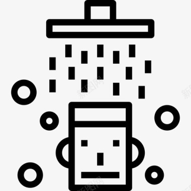 淋浴水管工7线性图标图标
