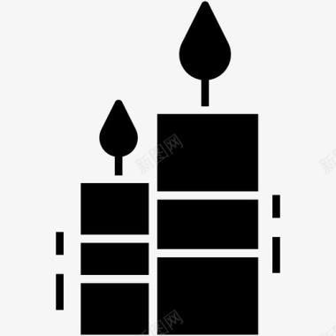 蜡烛生日蜡烛燃烧的蜡烛图标图标