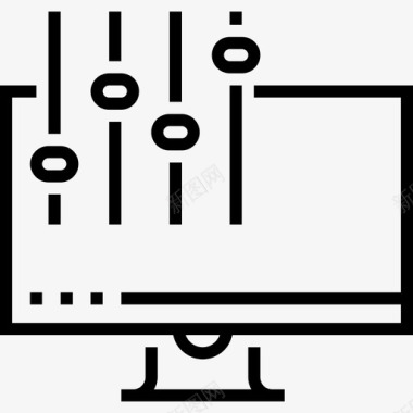 计算机滑块计算机音频和视频18线性图标图标