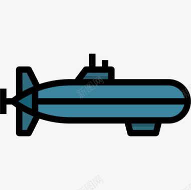 紫色潜艇潜艇军用32线性颜色图标图标