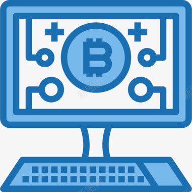 加密货币计算机加密货币56蓝色图标图标