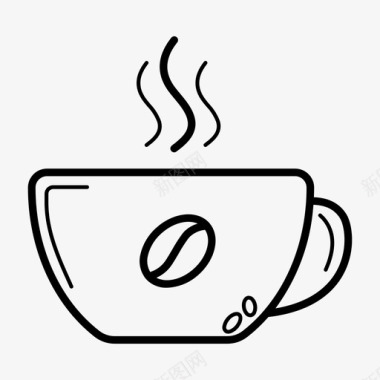 一杯咖啡咖啡豆热饮图标图标