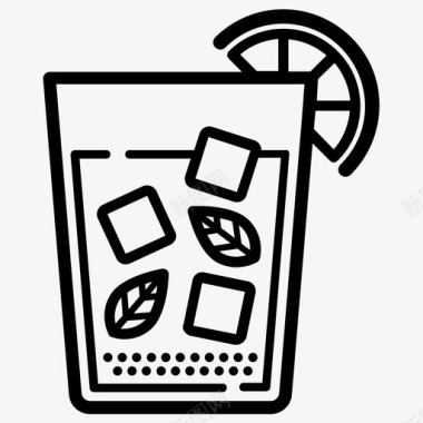 莫吉托鸡尾酒饮料玻璃杯图标图标