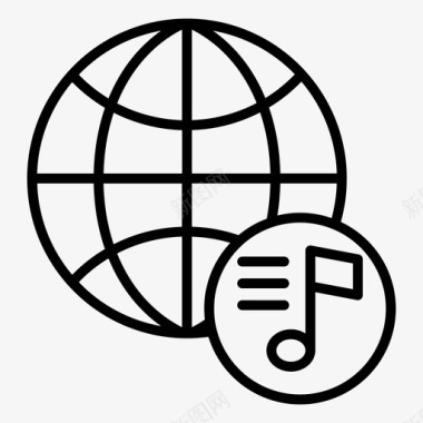 世界地球音乐图标图标