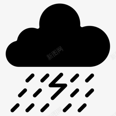 雷雨天气181填充图标图标