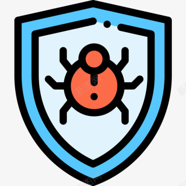 棕色病毒防病毒保护和安全15线性颜色图标图标