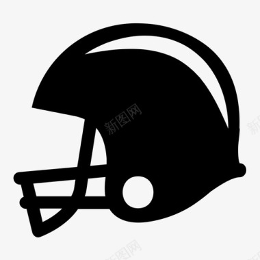 足球头盔美式足球运动员图标图标