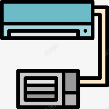 空调毛毯空调家具88线性颜色图标图标