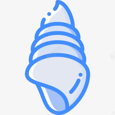贝壳热带27蓝色图标图标