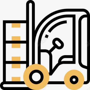 建筑和工具运输和车辆4黄色阴影图标图标
